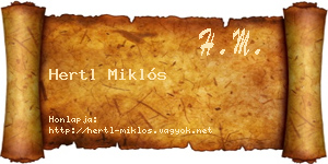 Hertl Miklós névjegykártya